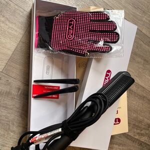 TYMO Black & Pink Detangling Hair Brush with Grip Glove